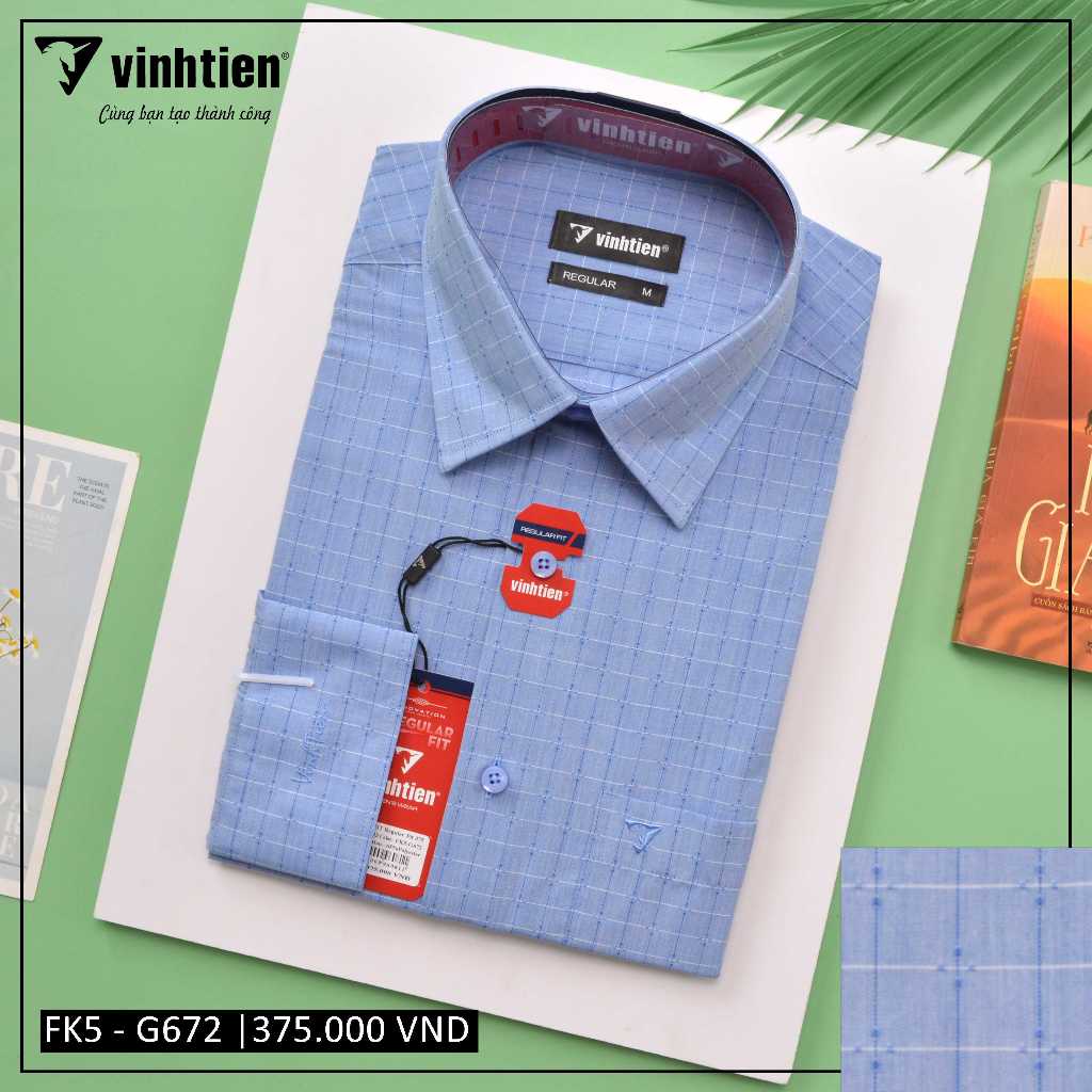 Áo Sơ Mi Dài Tay Sọc Caro Form Regular Vĩnh Tiến 375 - Nhiều Màu