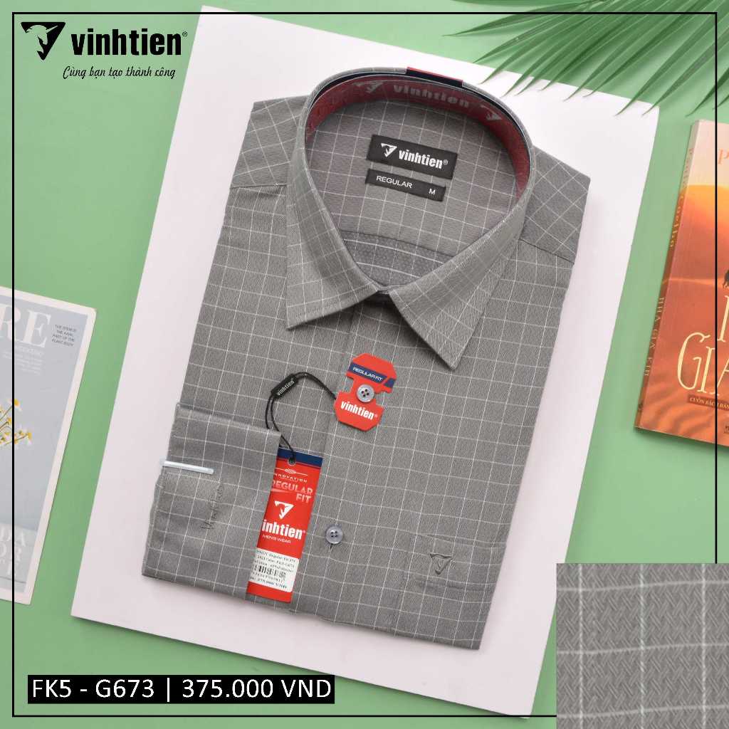 Áo Sơ Mi Dài Tay Sọc Caro Form Regular Vĩnh Tiến 375 - Nhiều Màu