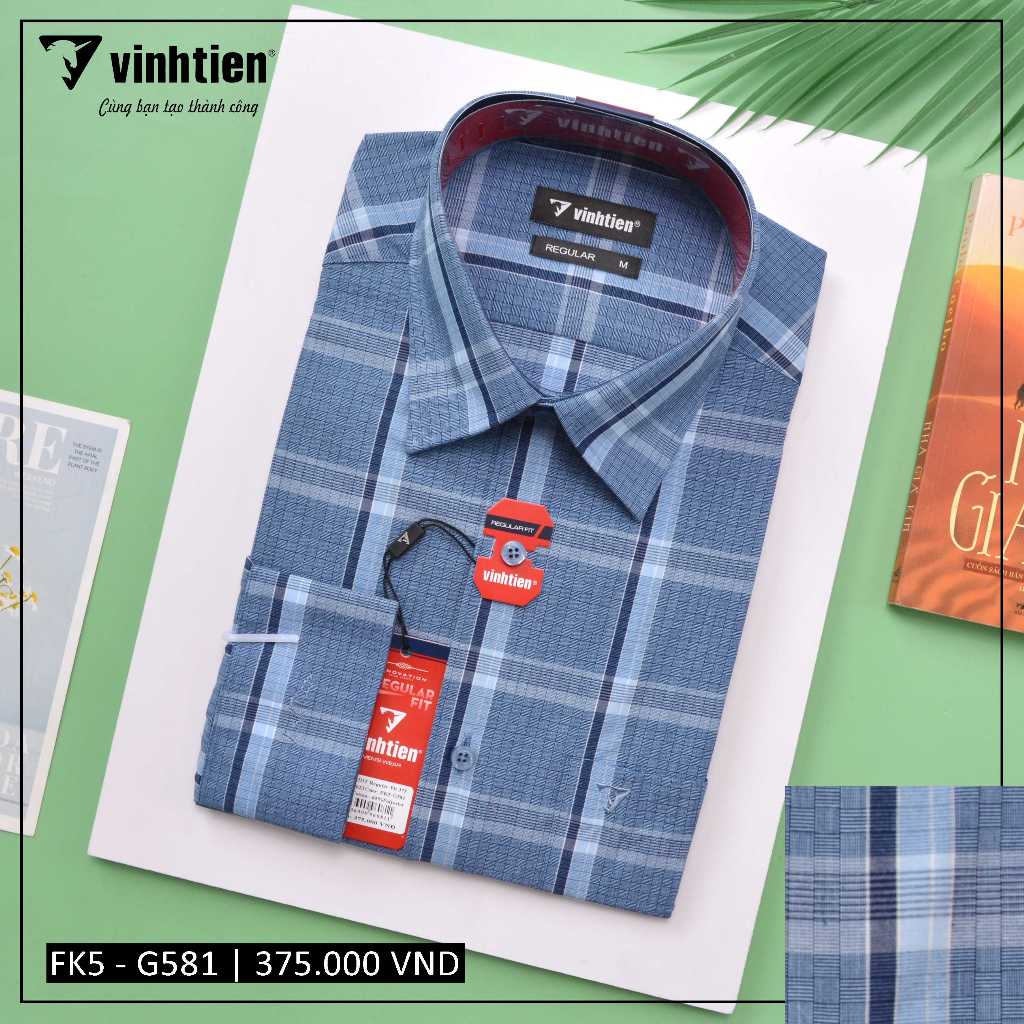 Áo Sơ Mi Dài Tay Sọc Caro Form Regular Vĩnh Tiến 375 - Nhiều Màu