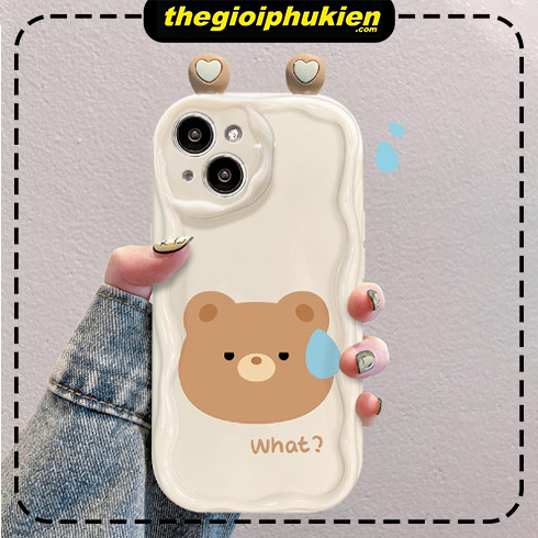 Ốp lưng iphone cạnh sóng nổi Gấu nâu what đáng yêu dành cho ip 6/7/8/plus/x/xr/xs/11/12/13/14/15 pro max - xx58b