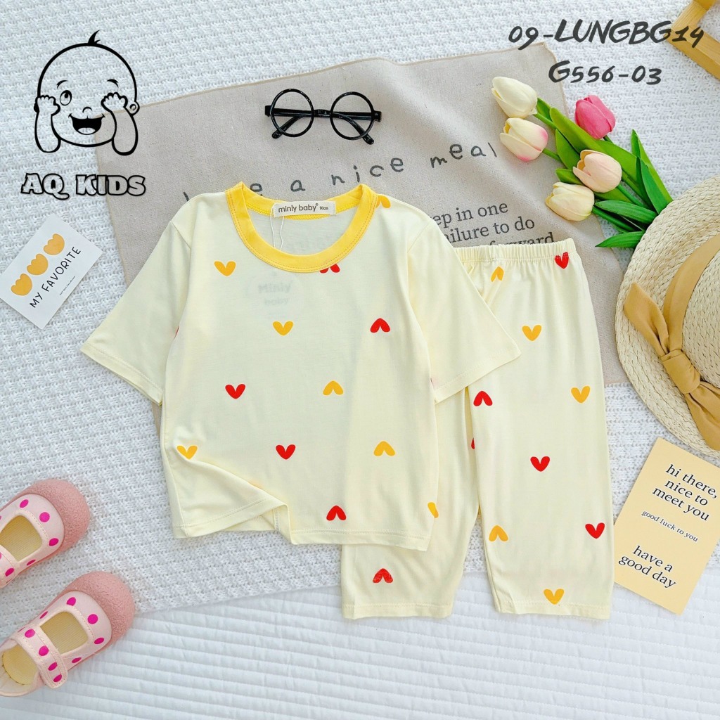 Đồ Bộ Bé Gái, Bộ Thun Lạnh Minlybaby Bé Gái Quần Lửng áo Tay Lỡ Thoáng Mát, Thấm Hút Tốt Unibaby Size 7kg-30kg