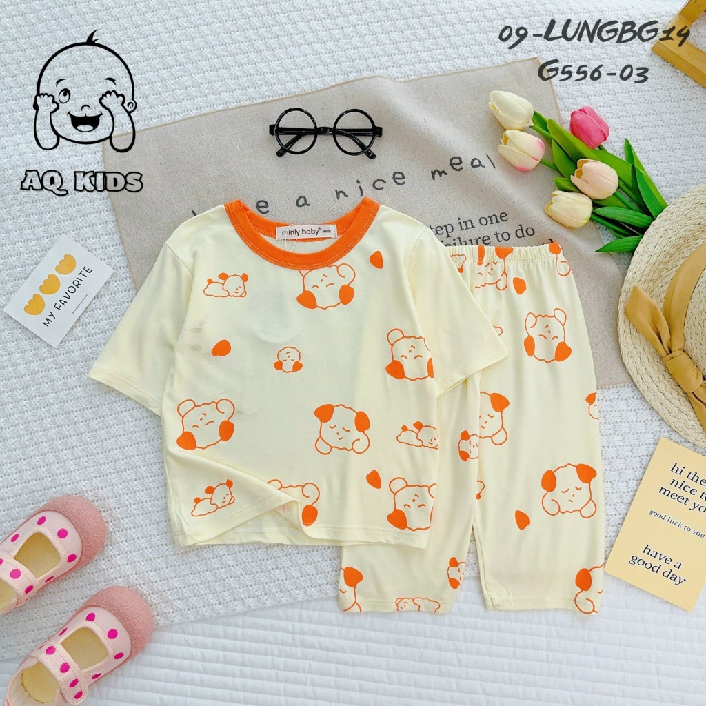 Đồ Bộ Bé Gái, Bộ Thun Lạnh Minlybaby Bé Gái Quần Lửng áo Tay Lỡ Thoáng Mát, Thấm Hút Tốt Unibaby Size 7kg-30kg