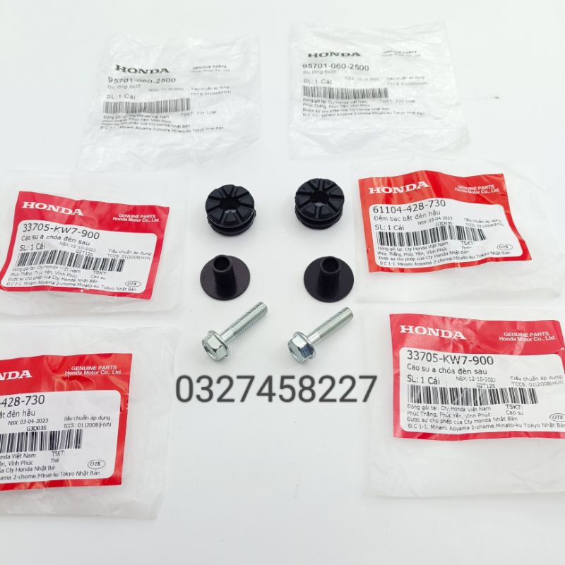 Bộ ốc đệm bắt đuôi đèn hậu xe WAVE Thái, Alpha, ZX zin Honda