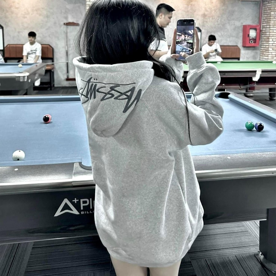 Áo Hoodie nam nữ Thêu mũ Stussy  - Áo khoác nỉ ngoại unisex form rộng phong cách Hàn Quốc.