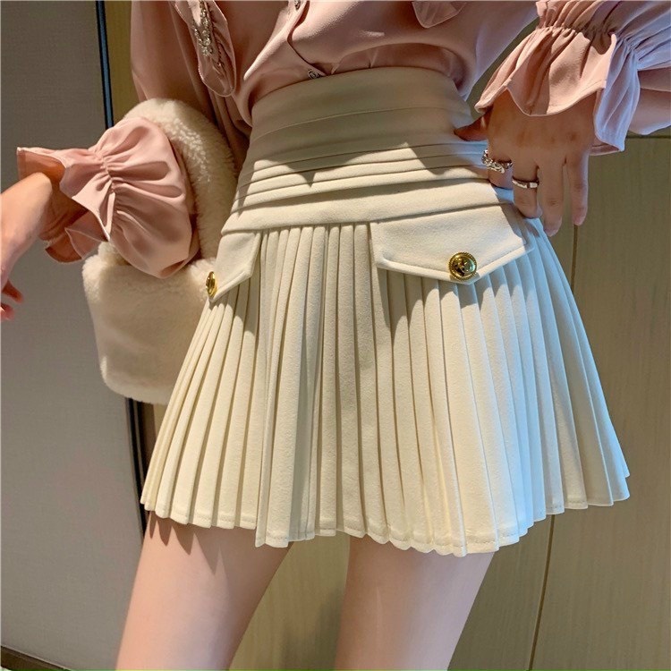 Chân Váy Xếp Ly Nắp Túi 2 Bên Cạp Cao Trẻ Trung Năng Động Phong Cách Hàn Quốc M25