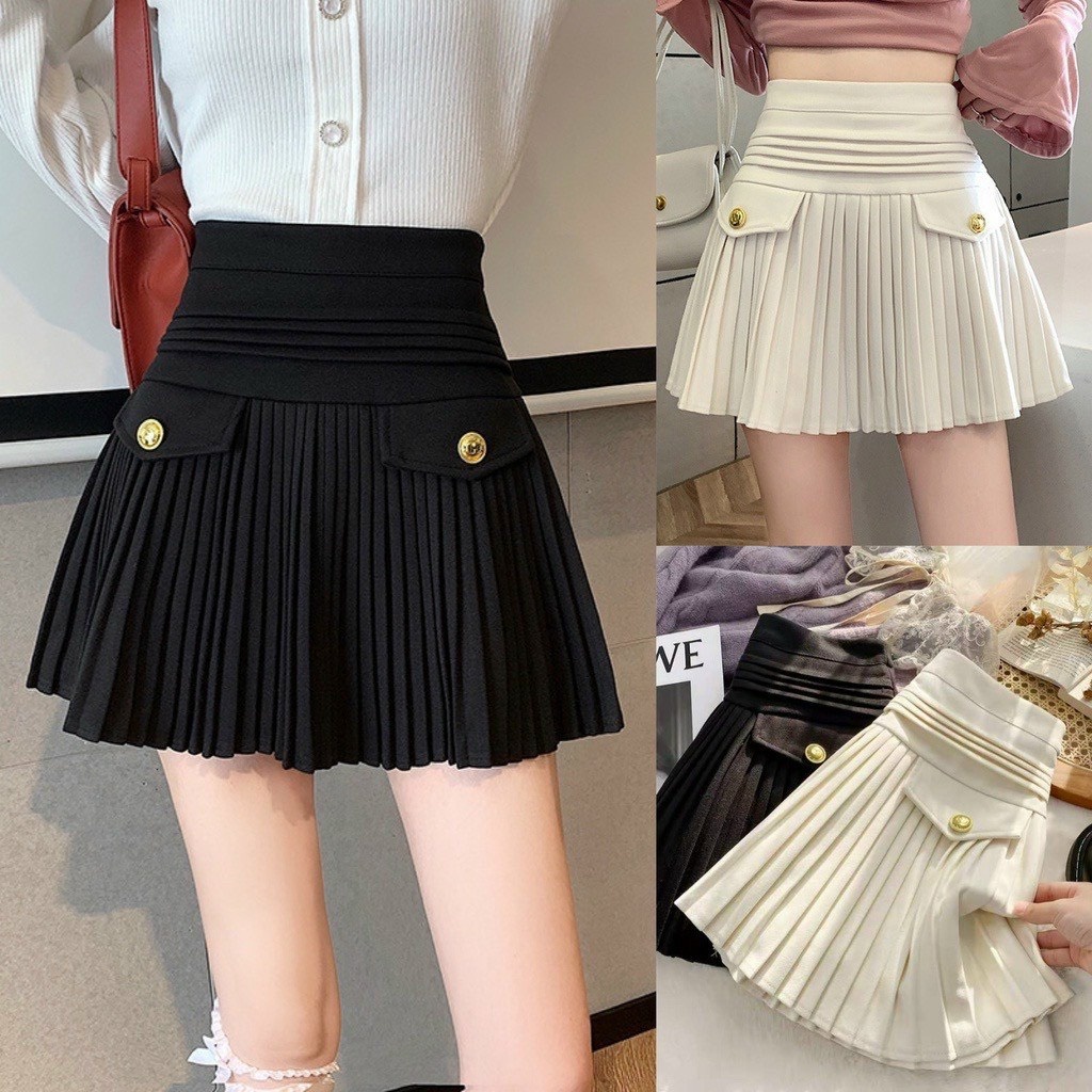 Chân Váy Xếp Ly Nắp Túi 2 Bên Cạp Cao Trẻ Trung Năng Động Phong Cách Hàn Quốc M25