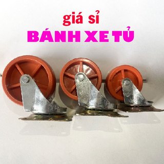 Bánh xe chân tủ gỗ, sắt, nhựa màu ngói chịu lực hơn 100kg