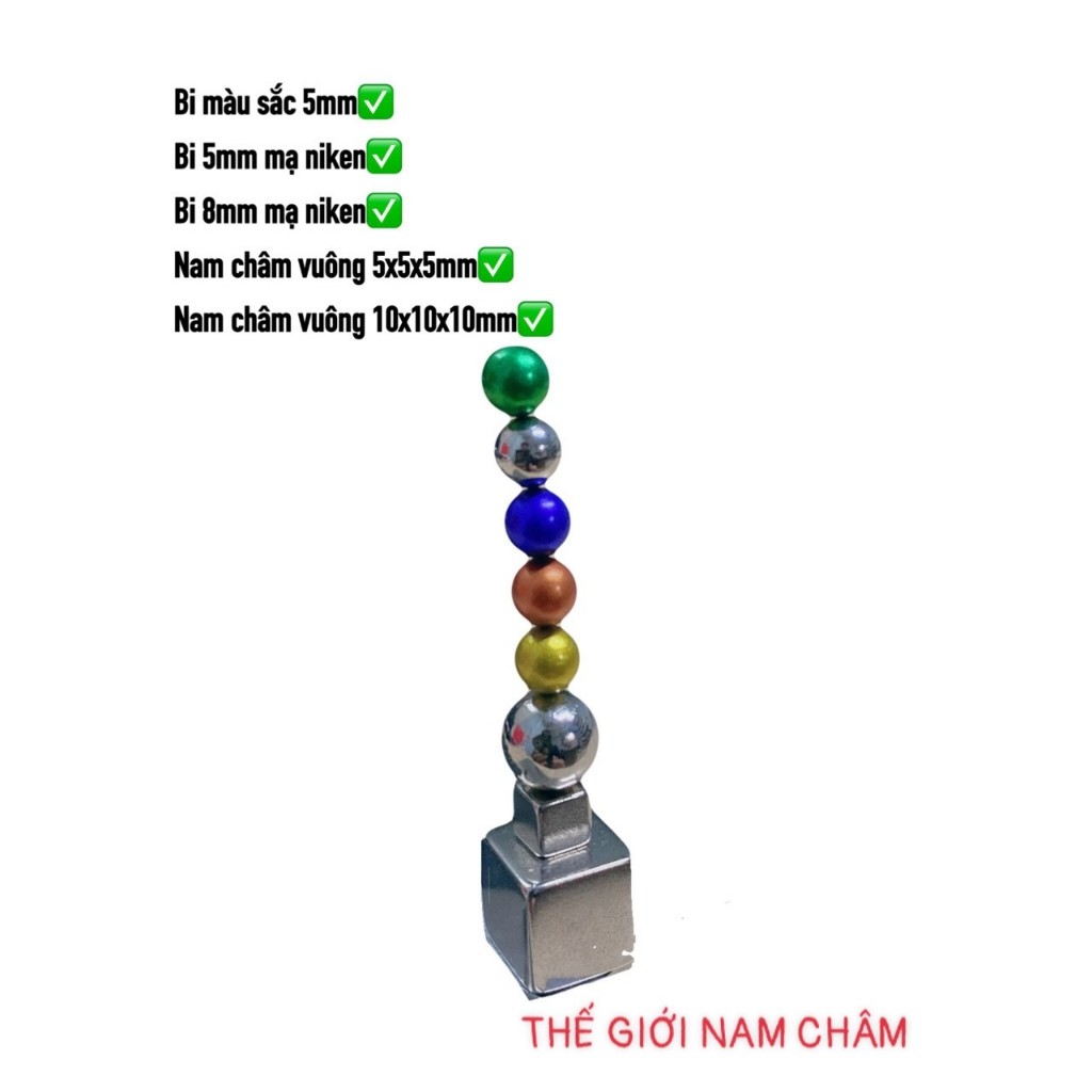 Nam châm bi vuông 5x5x5mm, 10x10x10mm, nam châm bi 5mm, 8mm, nam châm bi đồ chơi
