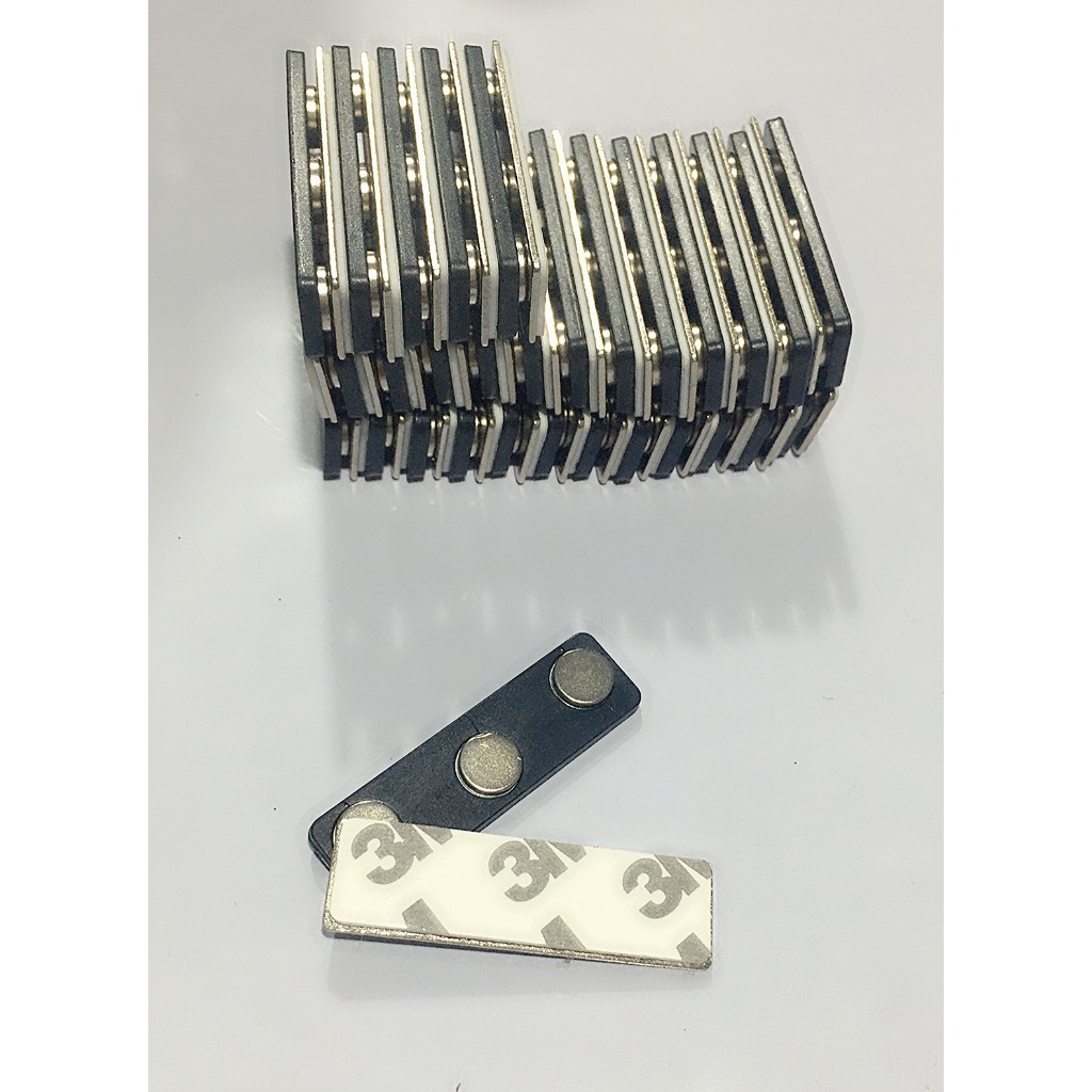 Nam châm cài áo, thẻ tên 2 nút ngắn, 2 nút dài, 3 nút xanh, 3 nút đen, 1 nút tròn