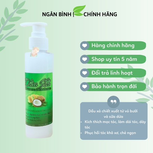 Dầu xả chiết xuất từ vỏ bưởi và sữa dừa dưỡng tóc chuyên sâu, phục hồi tóc hư tổn, giảm rụng tóc 150ml