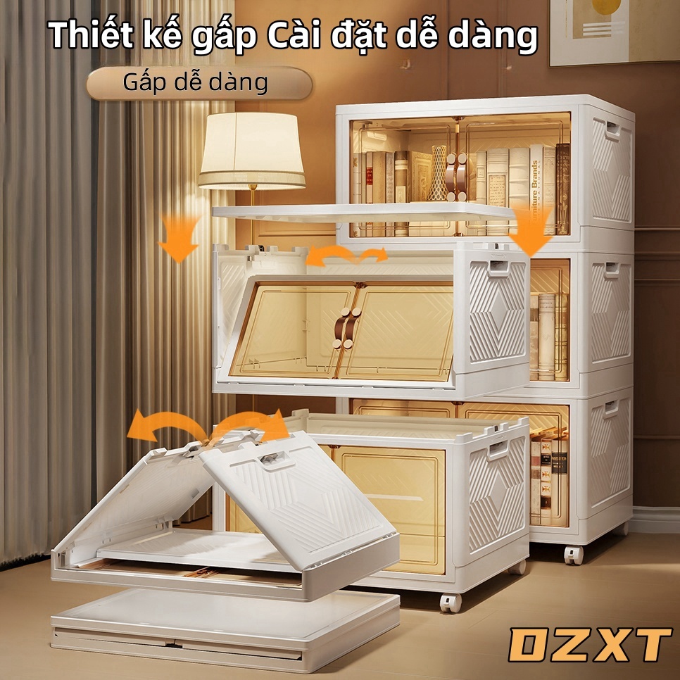 Hộp đựng không cần lắp đặt, tủ trưng bày hàng hóa gia đình, tủ đựng đồ ăn nhẹ, quần áo, đồ chơi có thể gấp gọn, xoay 360 | BigBuy360 - bigbuy360.vn