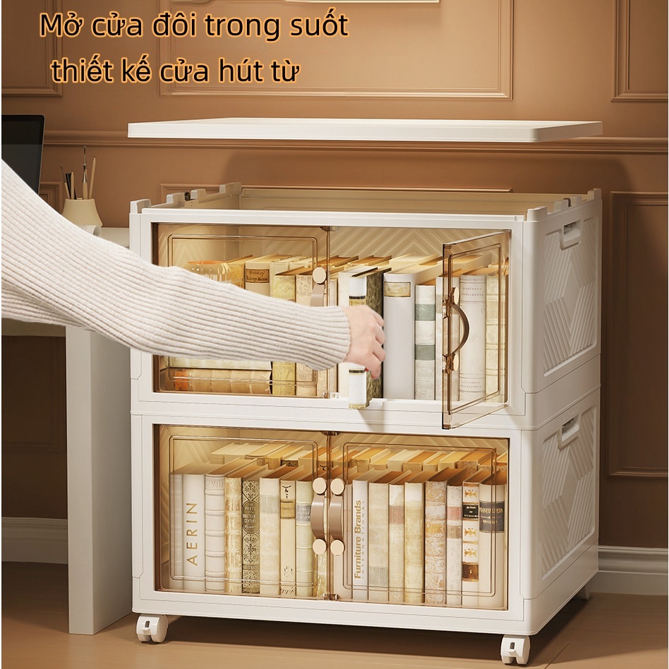 Hộp đựng không cần lắp đặt, tủ trưng bày hàng hóa gia đình, tủ đựng đồ ăn nhẹ, quần áo, đồ chơi có thể gấp gọn, xoay 360 | BigBuy360 - bigbuy360.vn