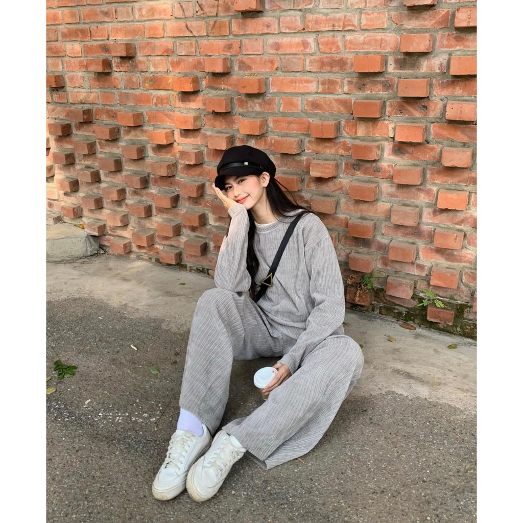 Áo len nam nữ thun gân cao cấp , bộ ngủ cotton thu đông dài tay basic  | KIYA SHIRT | Secodee