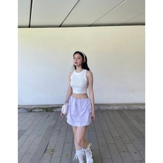 Áo croptop ba lỗ ngược nữ ôm body trơn chất thun gân dày dặn , áo thun 3 lỗ trơn basic | KOMIN TOP | Secodee