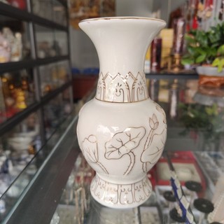 Bình Hoa Thờ Cúng Bạch Ngọc Sen Trắng
