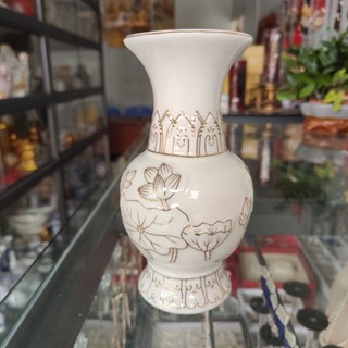 Bình Hoa Thờ Cúng Bạch Ngọc Sen Trắng