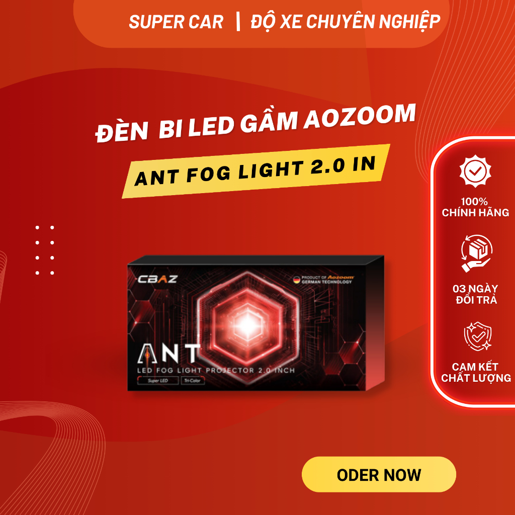 Bi Led Gầm Aozoom ANT Fog Light 2.0 Inch Hàng Chính Hãng Đèn Bi Led Gầm Cho Ô Tô Bảo Hành 3 Năm