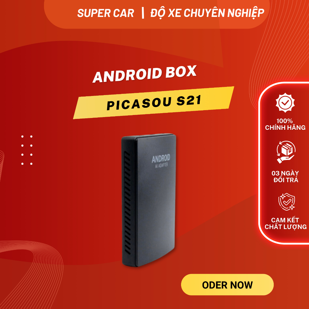 Android Box Picasou S21 Chính Hãng Android Box Cho Xe Ô Tô Android Auto Apple CarPlay Không Dây