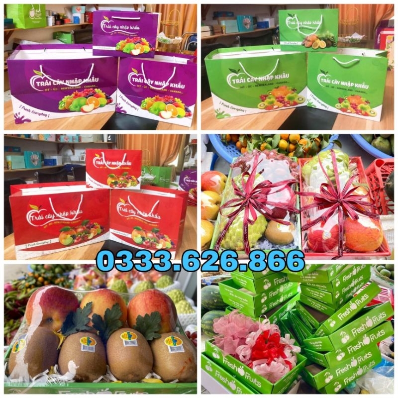 Túi - Khay giấy đựng hoa quả, trái cây nhập khẩu