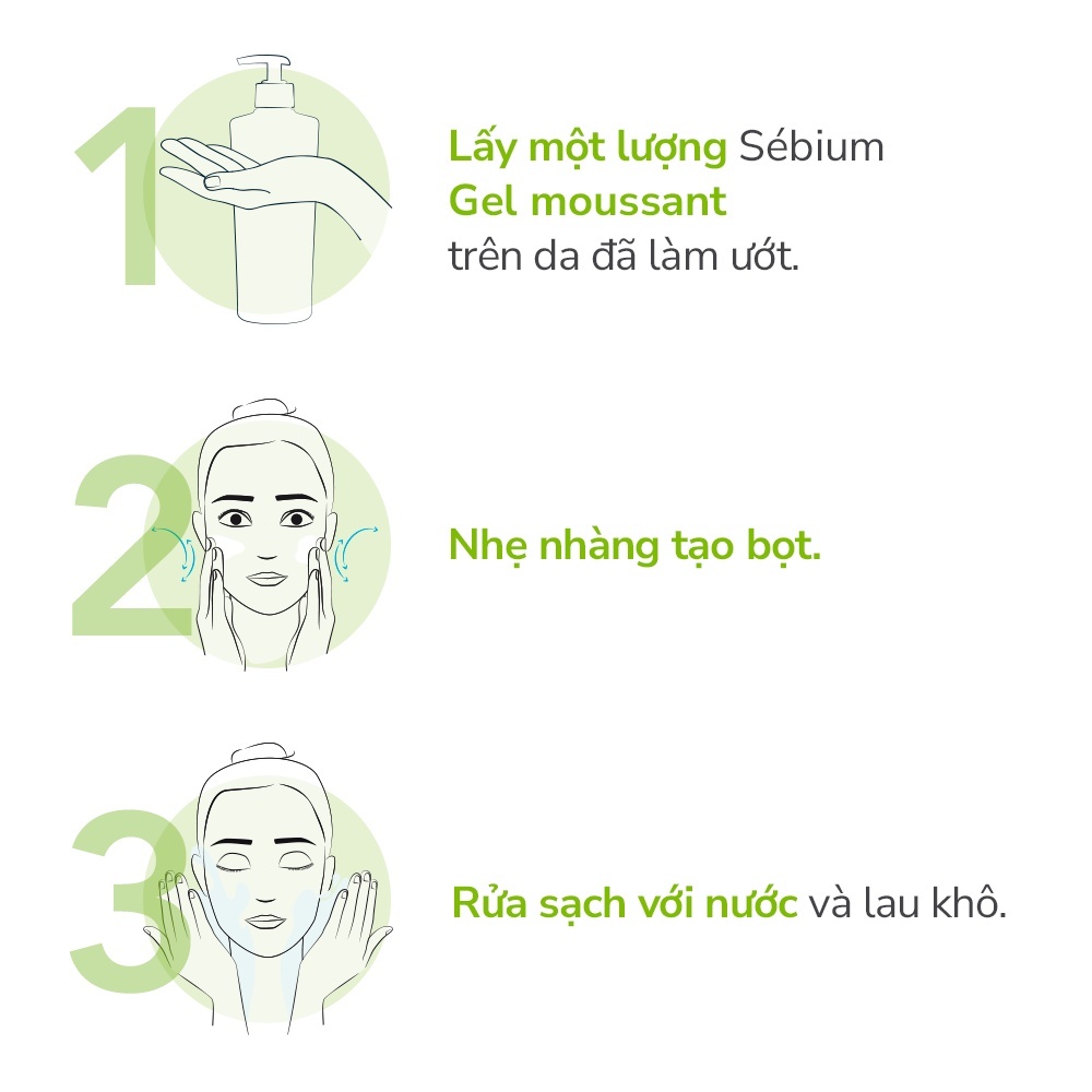 Gel rửa mặt tạo bọt, không chứa xà phòng Bioderma Sebium Gel Moussant - 200ml