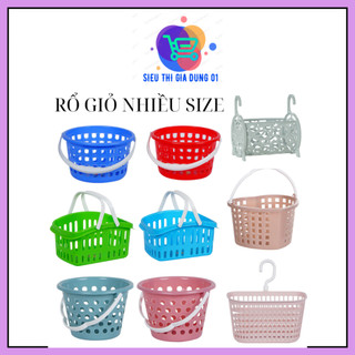 Giỏ nhựa tròn, rổ vuông ,rổ chữ nhật có quai, giỏ nhựa việt nhật đựng đồ dùng phòng tắm mỹ phẩm quai xách tiện lợi