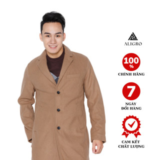 Áo khoác măng tô dạ nam aligro dáng dài MT2