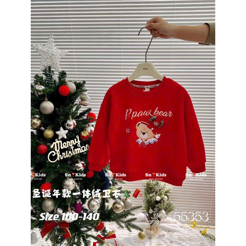 Áo nỉ 2 da noel 2 màu cho bé