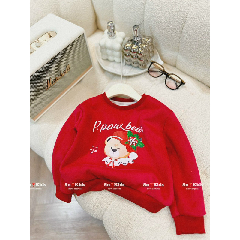 Áo nỉ 2 da noel 2 màu cho bé