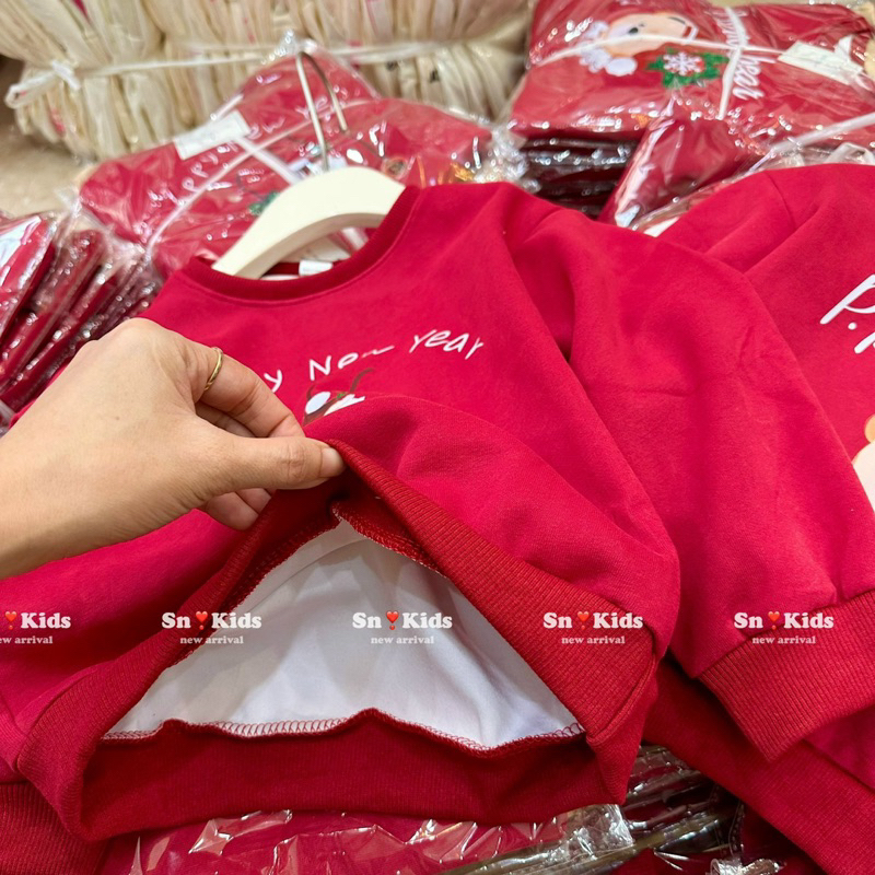 Áo nỉ 2 da noel 2 màu cho bé