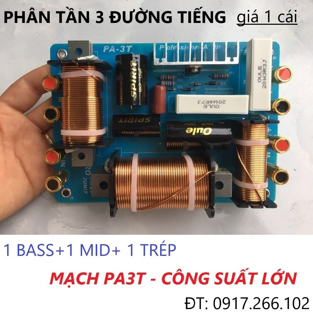 1 CÁI MẠCH PHÂN TẦN 3 ĐƯỜNG TIẾNG PA3T CÔNG SUẤT LỚN - THÙNG LOA 1 BASS+1 MID+ 1 TRÉP