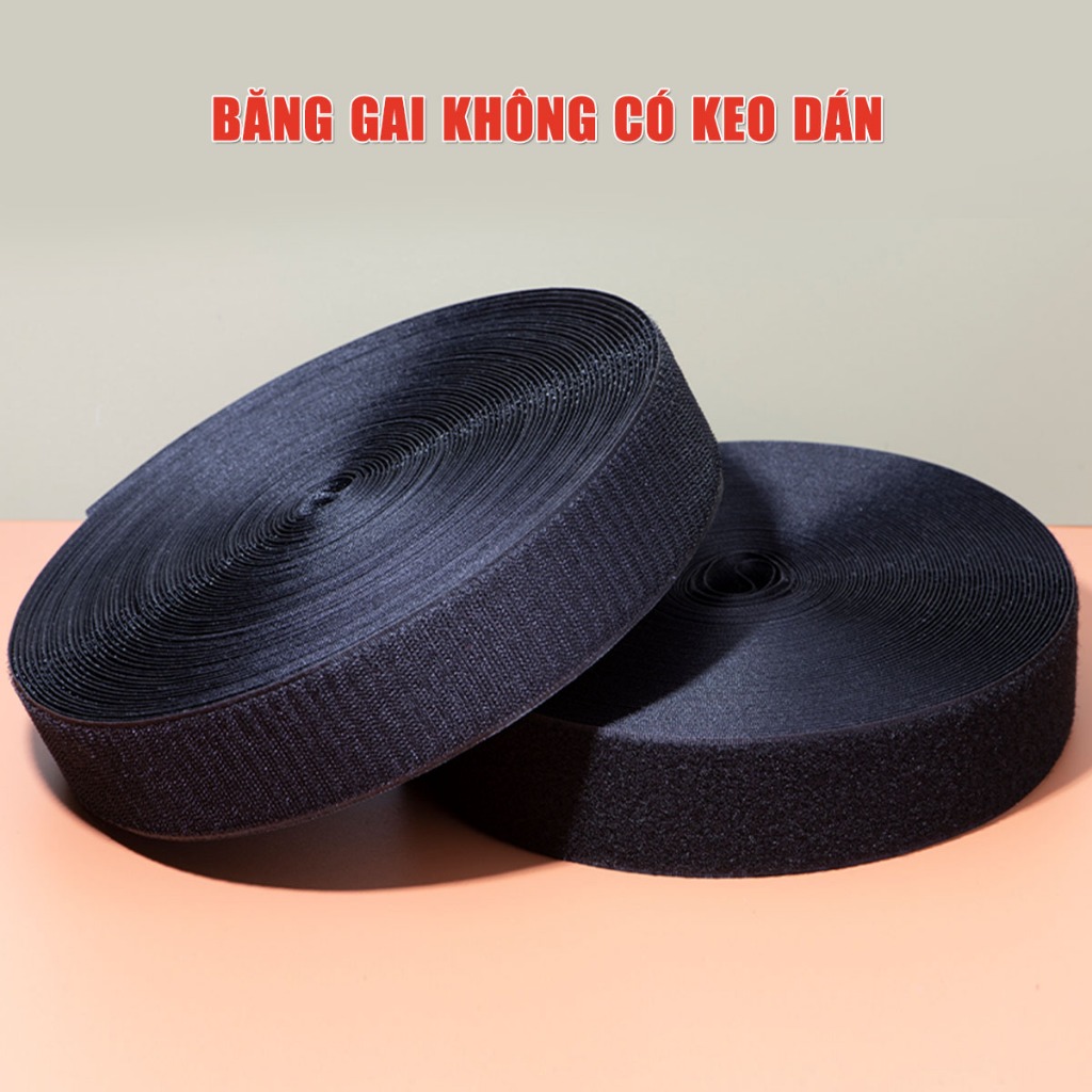 Băng gai Velcro, Băng gai dính khóa nhám gai, miếng dán vải 2 mặt dán giày, túi xách, quần áo các vật dụng gia đình