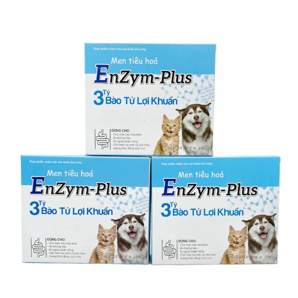 Thực phẩm bổ xung men tiêu hoá cho chó mèo dạng nước không mùi không vị Enzym Plus 10ml