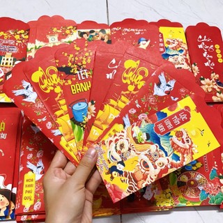 Sỉ combo 500 bao lì xì đỏ truyền thống tết Giáp thìn 2024