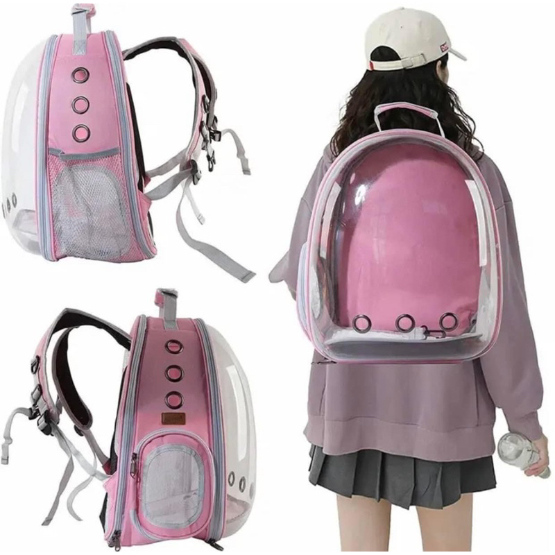 Balo phi hành gia nhựa trong suốt nhiều màu cho mèo và chó