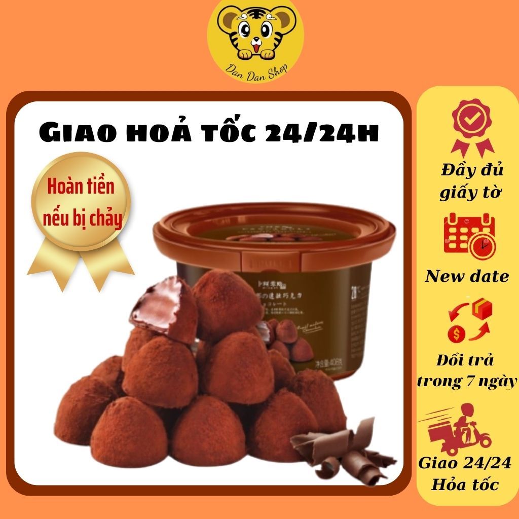 Socola nama, chocolate tươi phủ bột cacao hộp 408 gram khoảng 80 viên socola nguyên chất