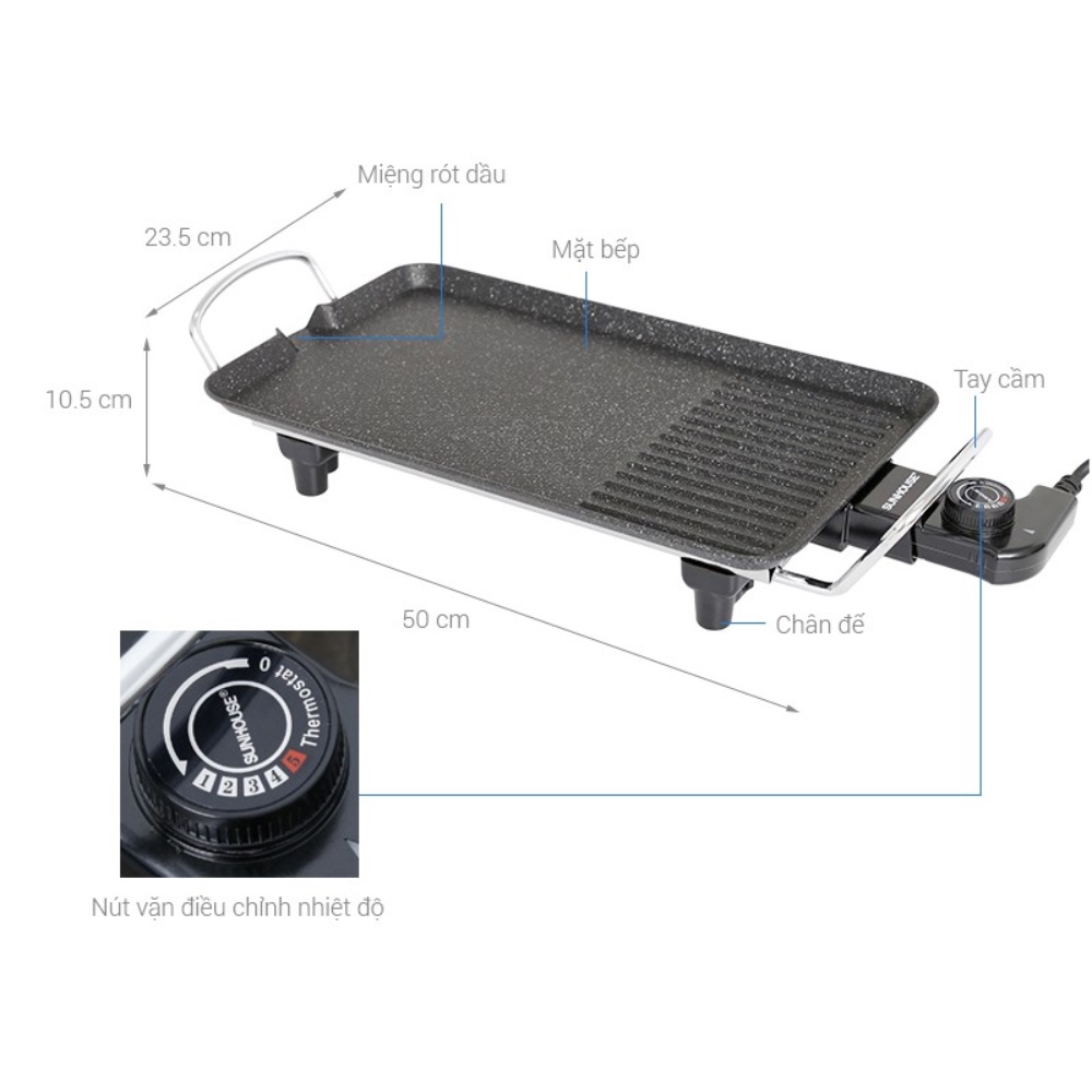 Bếp nướng điện không khói Sunhouse SHD 4607 chính hãng