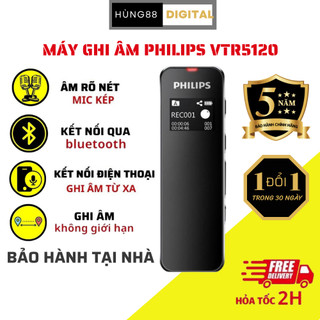 Máy ghi âm PHILIPS VTR5102 chính hãng bảo hành 5 năm ,ghi âm từ xa qua điện thoại , rõ nét , khoảng cách không giới hạn