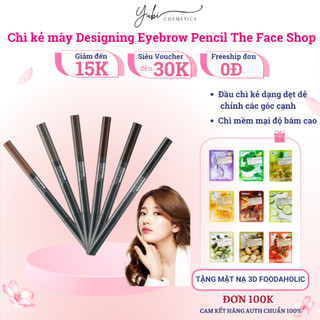 Chì kẻ mày Designing Eyebrow Pencil The Face Shop bút kẻ lông mày 2 đầu Hàn Quốc chính hãng - Yubi Shop