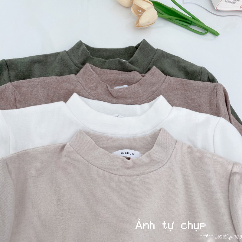 Áo Thun Nữ Cổ 3 Phân Nhiều Màu Chất Nhung Dáng Vừa