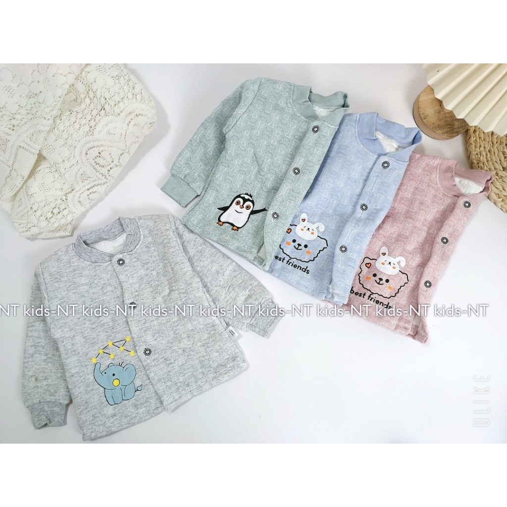 Áo khoác xốp trần bông hàng Quảng Châu cao cấp cho bé sơ sinh từ 3 đến 9kg