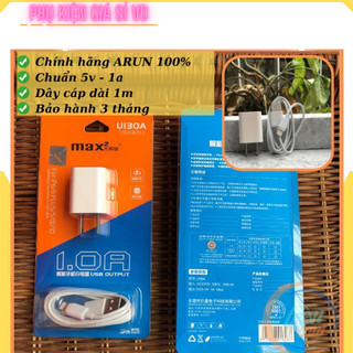 Bộ sạc 5w cho điện thoại 5/6/7/8/x chính hãng arun bảo hành 3 tháng