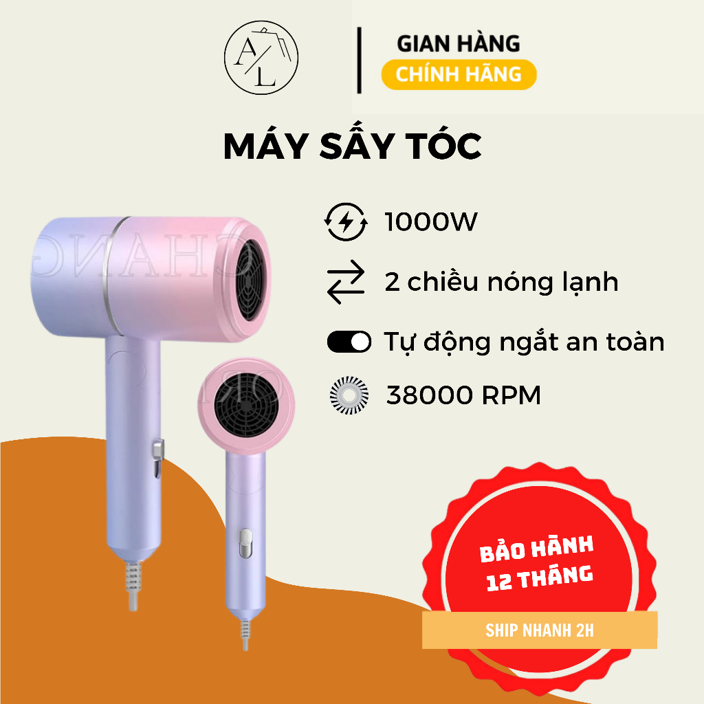 Máy Sấy Tóc Mini Gấp Gọn 2 Chiều Nóng Lạnh, 3 Chế Độ Chăm Sóc Và Tạo Kiểu Chuẩn Salon, Công Suất Lớn