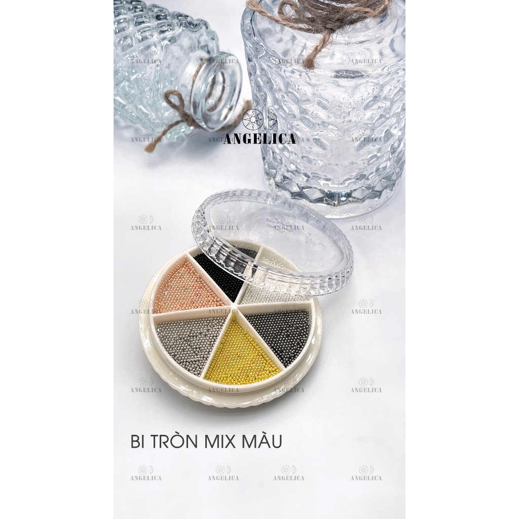 Set Bi Nail Tròn Mix 6 Màu Trang Trí Móng ANGELICA KBTMM
