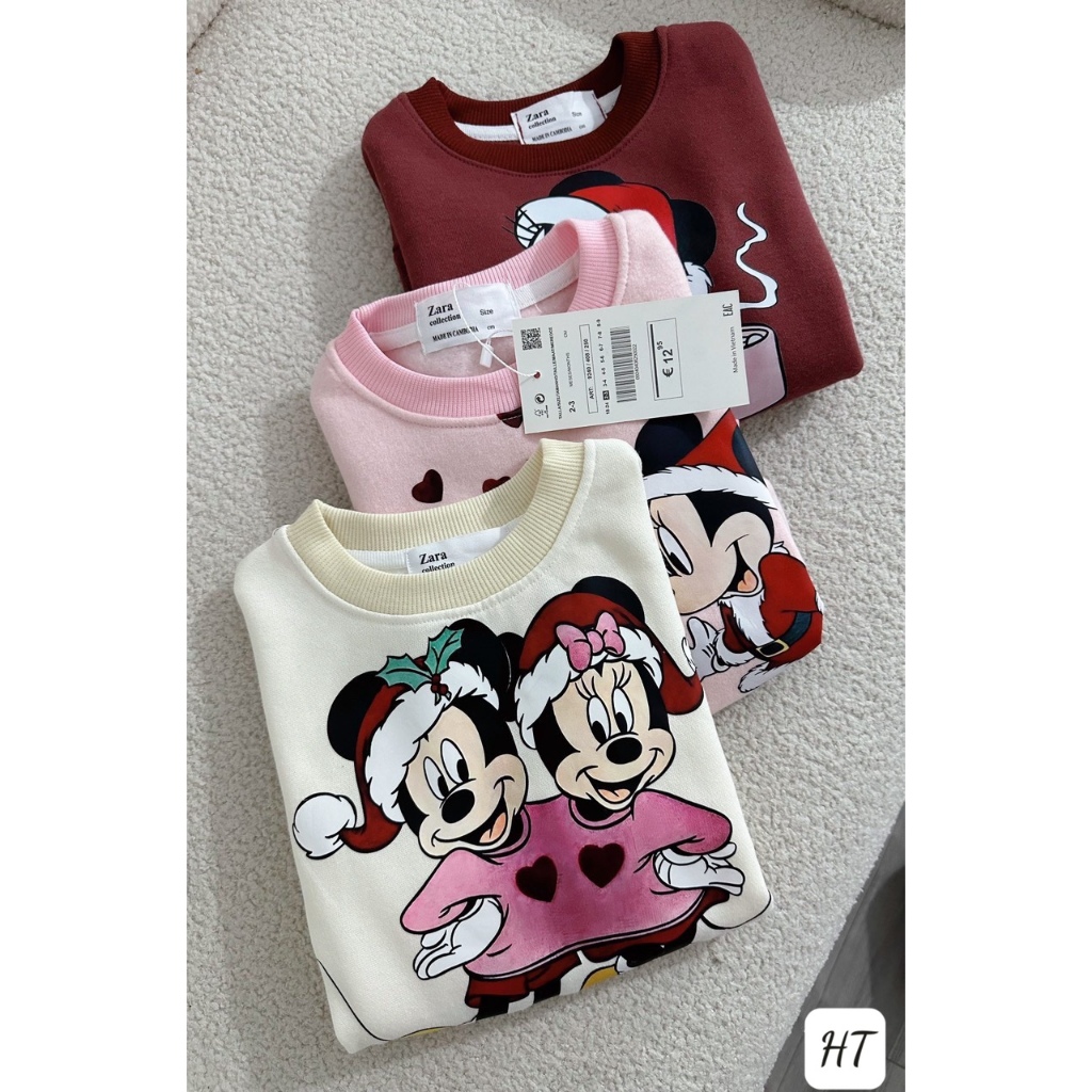 SET 3 ÁO NỈ MICKEY NOEL CHO BÉ
