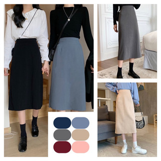 [CÓ SIZE - NHẬN MAY ĐO] Chân váy midi dáng A nhẹ cạp khóa xẻ sau
