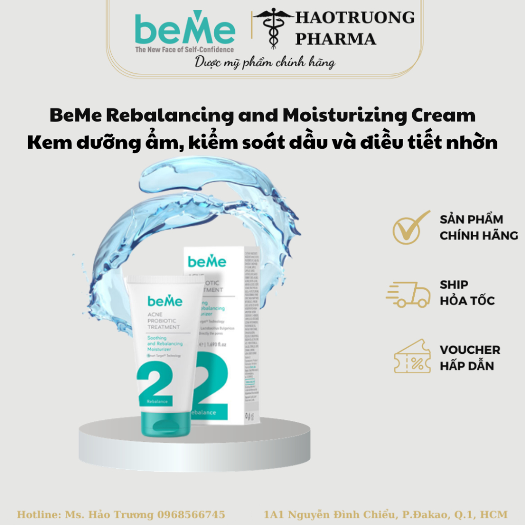 BeMe Rebalancing and Moisturizing Cream - Kem dưỡng ẩm lợi khuẩn, kiểm soát dầu & điều tiết bã nhờn 50ml
