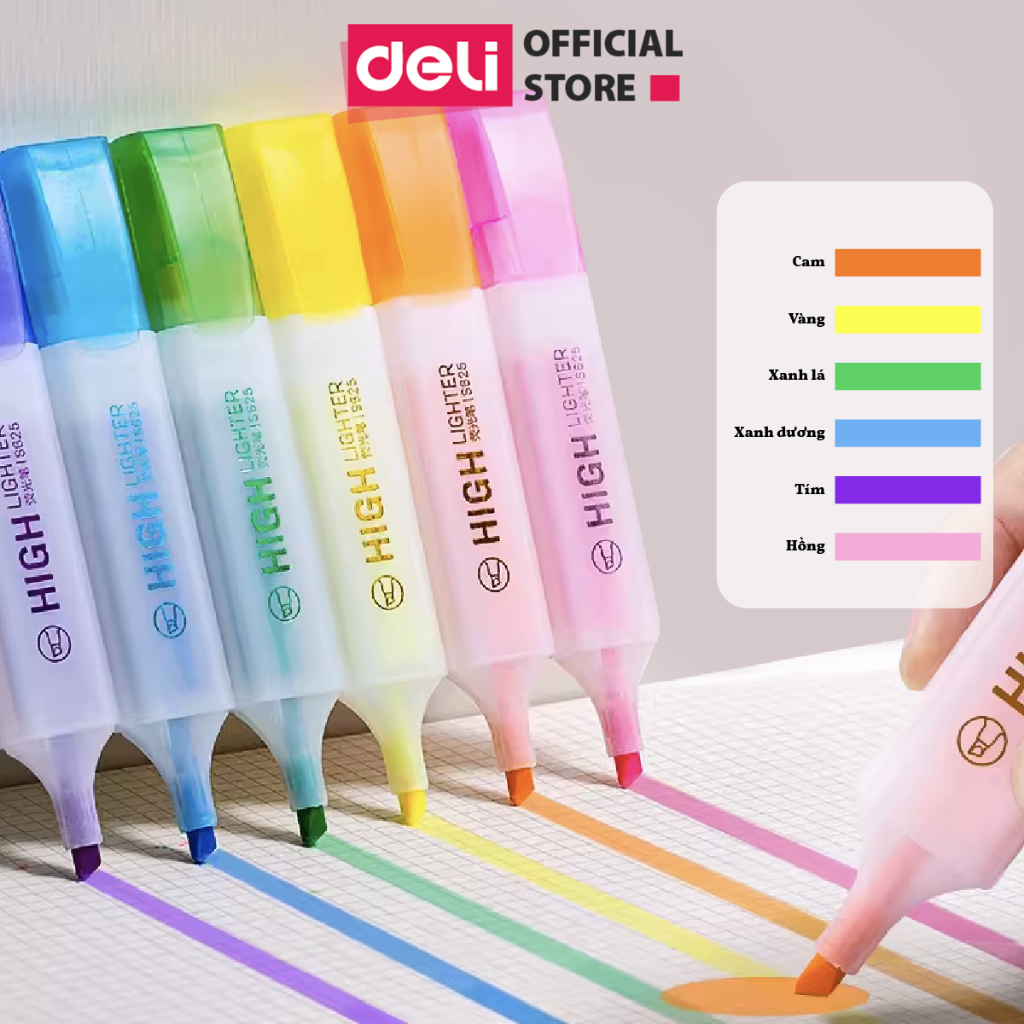 Bút Highlight Bút Nhớ Dòng Đánh Dấu Dạ Quang Take Note Ghi Chú Deli - Bút Highlighter Cute S625 Pastel Nhanh Khô Giá Rẻ