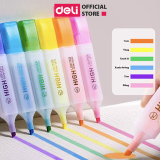 Bút Highlight Bút Nhớ Dòng Đánh Dấu Dạ Quang Take Note Ghi Chú Deli - Bút Highlighter Cute S625 Pastel Nhanh Khô Giá Rẻ