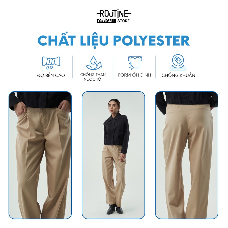 Quần Kaki Nữ Polyester Túi Xéo Form Straight - Routine 10F22PCAW006