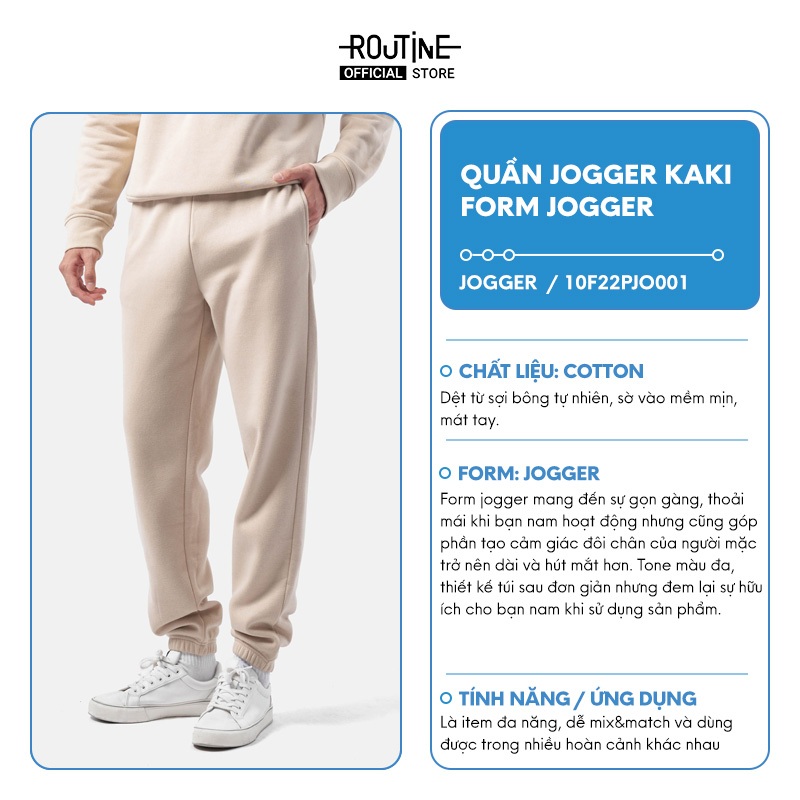 Quần Jogger Nam Có Gắn Nhãn Logo - Routine 10F22PJO001